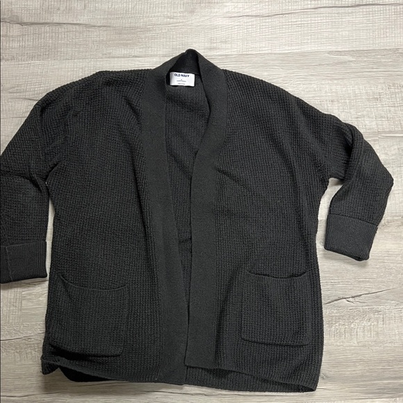 Old Navy Charcoal waffle Knit open Cardigan SM - Picture 1 of 10